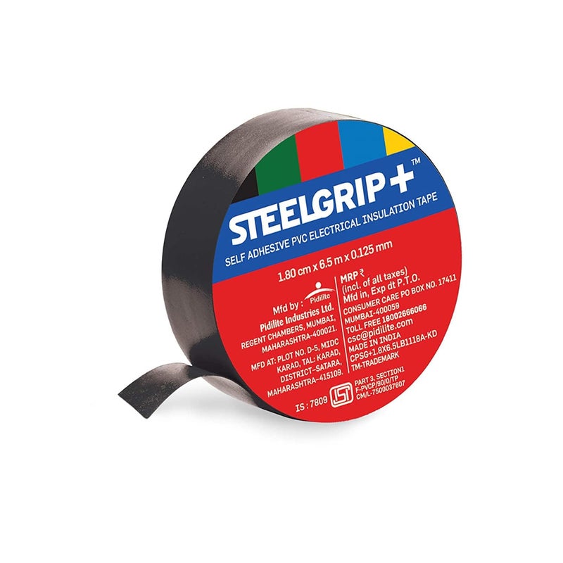 Pidilite Steelgrip Self Adhesive PVC electrical Insulation Tape (Color May Vary) - 6m,Pack of 25 - Image 1