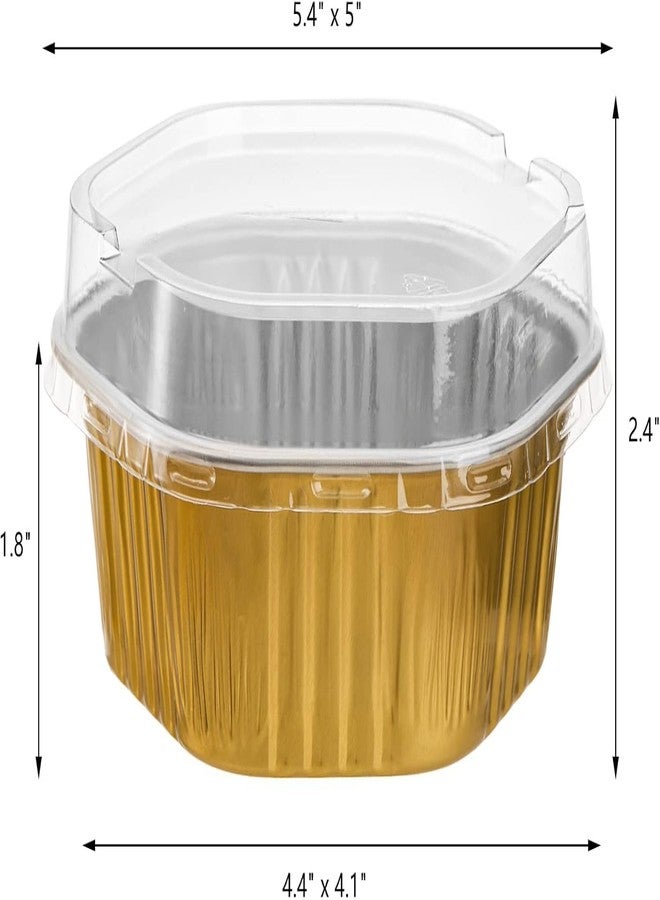 Frcctre 35 Pack 13 Oz Aluminum Foil Baking Cups with Lids, Disposable Hexagon Aluminum Foil Ramekins Cupcake Baking Pans Muffin Liners Cups Brownie Pudding Desserts Holders - Image 3