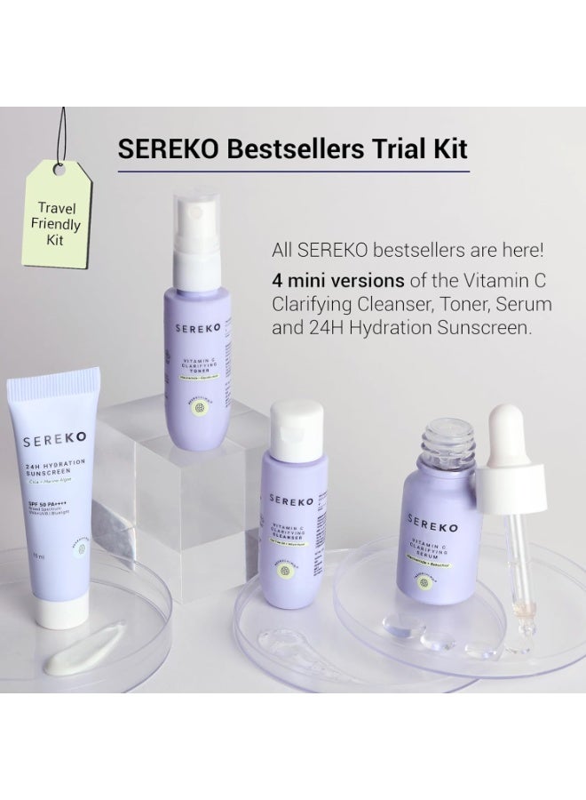 Sereko Bestseller’s Skincare Trial Kit | Vitamin C, Niacinamide & Cica | Brightening & Hydrating Set for Women & Men | Pack of 4 | Self-Care For Glowing Skin | Travel & Pocket Friendly - Image 3