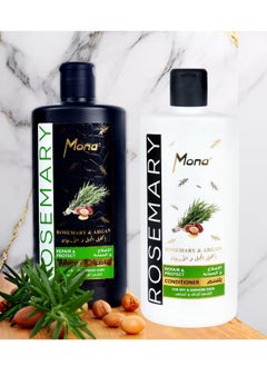 Mona Rosemary & Argan Strengthening Shampoo & conditioner Set for Thicker Healthier & Stronger Hair - Men & Women 440ML Each
