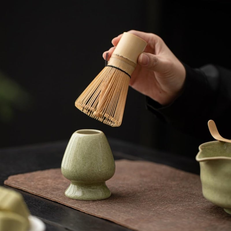 ZUHSA Matcha Tea Whisk Holder Ceramic Holder Chasen Stand fit for Traditional Japanese Tea Matcha Chasen Tea Set Accessories (Green 6) - Image 2