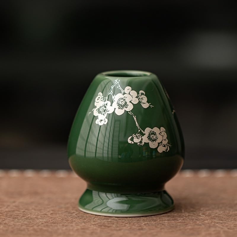 ZUHSA Matcha Tea Whisk Holder Ceramic Holder Chasen Stand fit for Traditional Japanese Tea Matcha Chasen Tea Set Accessories (Green 6) - Image 1