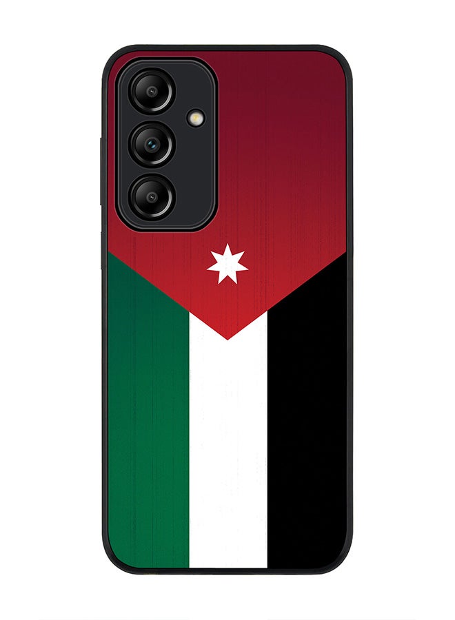 Stylizedd Rugged Black Edge Case for Samsung Galaxy A55, Slim fit Soft Case Flexible Rubber Edges Anti Drop TPU Gel Thin Cover -  Flag Of Jordan - Image 1