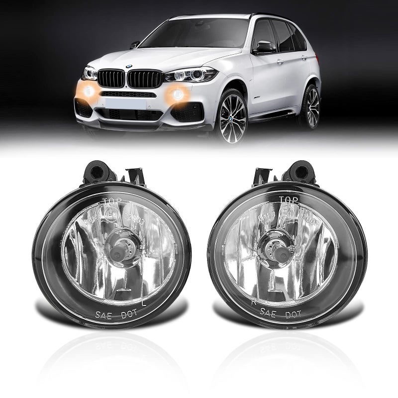 TangMiGe Fog Lights Compatible with BMW X1 X2 X3 X4 F48 F39 F25 F26 Halogen Lamp wo Adaptive Headlamps X5 X6 F15 F16 20112021 1 Pair Clear Lens