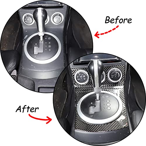 Daeiclru Soft Carbon Fiber Central Control Gear Shift Panel Trim Compatible with Nissan 350z 20032006 Gear Shift Panel Decoration Cover Sticker Interior Accessories Type A Black - Image 3