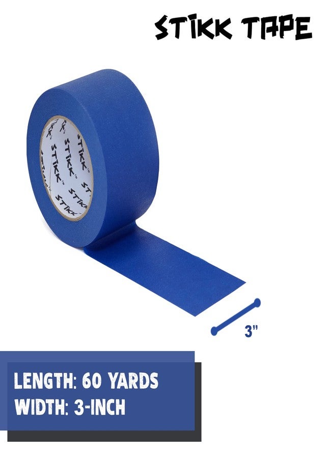 STIKK Painters Tape - 2pk Blue Painter Tape - 3 inch x 60 Yards - Paint Tape for Painting, Edges, Trim, Ceilings - Masking Tape for DIY Paint Projects - Residue-Free Painting Tape - Image 2