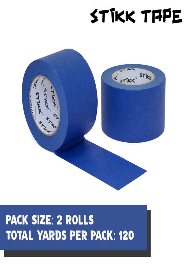 STIKK Painters Tape - 2pk Blue Painter Tape - 3 inch x 60 Yards - Paint Tape for Painting, Edges, Trim, Ceilings - Masking Tape for DIY Paint Projects - Residue-Free Painting Tape - Image 3