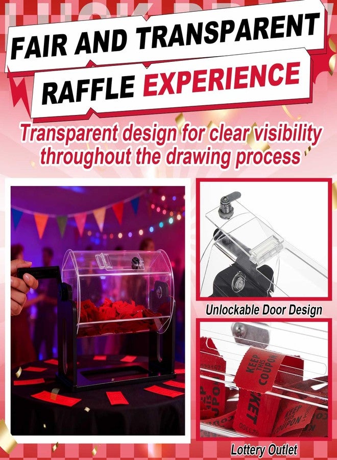 Leinuosen 13 x 6.5 x 9.5 Inches Acrylic Raffle Drum Holds 1500 Tickets, Clear Raffle Tickets Drum with Shaking Hand, Transparent Spinner Cage for Prize Draw Games Balls (Hexagon, Black) - Image 5