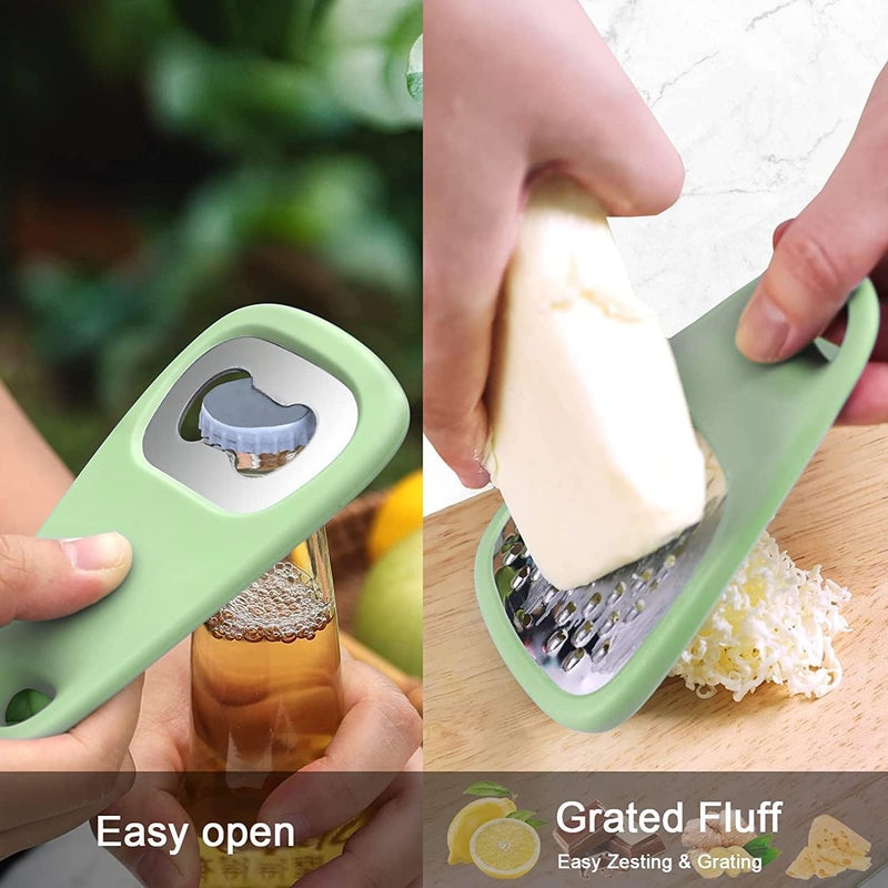 Kitcheniqa Kitcheniqa 6pcs MultiFunction Kitchen Tools Cheese Chocolate Grater Fruit Vegetable Peeler Bottle Opener Pizza Cutter Herb Stripper Vegetable Skin Peeler Kitchen Tools for Cooking Set of 6 - Image 5