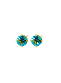 Caflon Fashion Sense Gold Plated Aquamarine Tiffany Earring 5mm  - Image 2