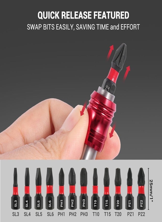 GURADESIGN 2-Piece Magnetic Screwdriver Bit Holder Set for Impact Driver Bits, 1/4 Inch Hex Shank Quick Release Extension Adapter (6" & 12") - Image 3