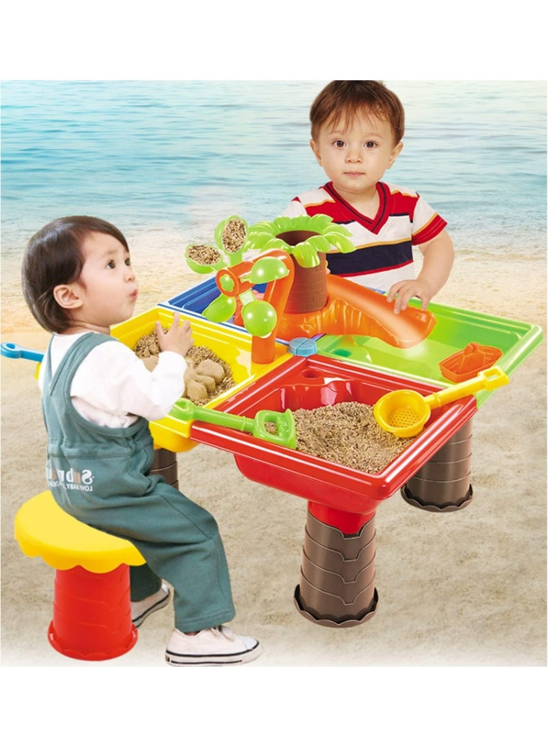 Altheqa Outdoor Play Water Summer Beach Toys For Children Sand Water Table Set Outdoor Garden Sandbox Set Toddler Play Sand Table Kids - Image 4