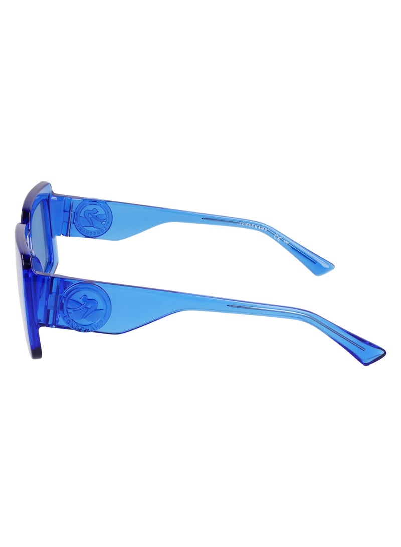 Longchamp نظارة شمسية نسائية مستطيلة الشكل للحماية من الأشعة فوق البنفسجية LO743S-400-5323 - مقاس العدسة: 53 - أزرق - Image 4