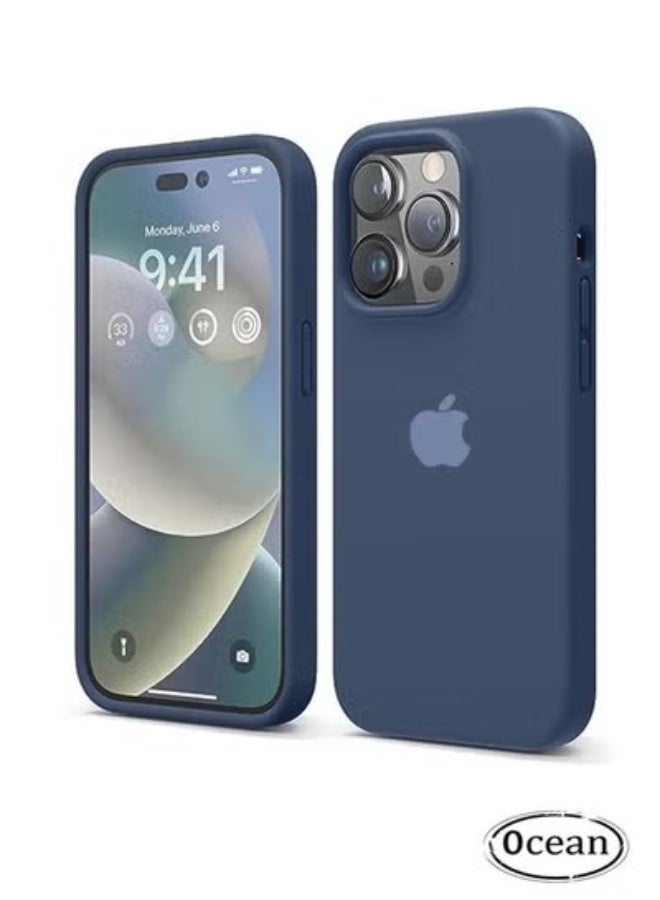 أوشن اي فون 15 ( 6.1 بوصة ) حالة الهاتف المحمول ، سيليكون السائل حالة الهاتف المحمول ، كامل الجسم حالة واقية ، صدمة برهان ، رقيقة جدا حالة الهاتف المحمول ، ومكافحة كشط بطانة الألياف رقيق لينة ، الأزرق - Image 1