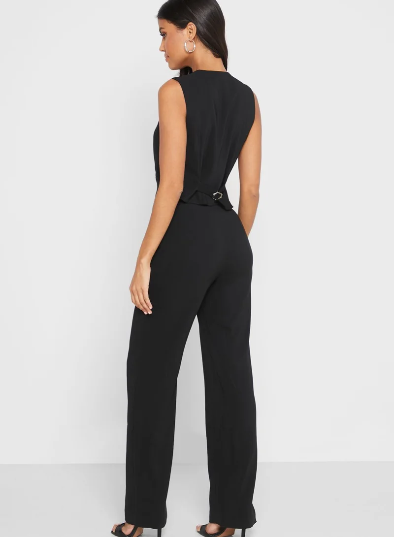 REISS Valerie Plunge Jumpsuit