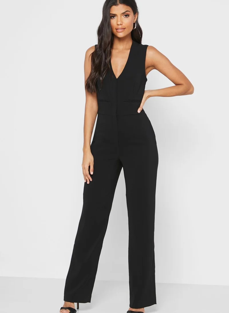 REISS Valerie Plunge Jumpsuit