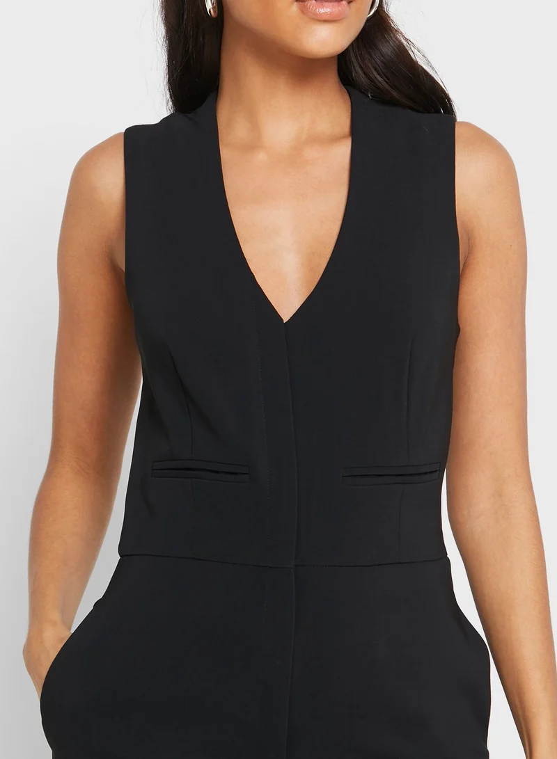 REISS Valerie Plunge Jumpsuit