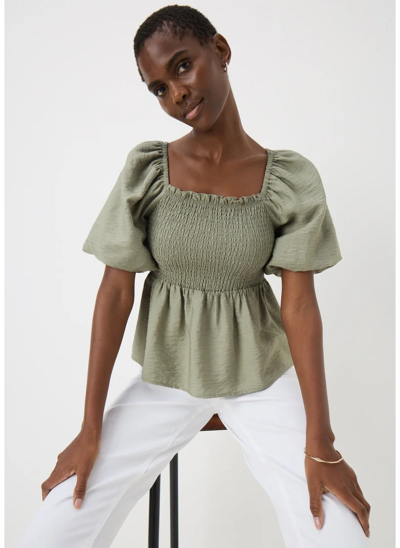 Matalan Green Shirred Tie Back Blouse