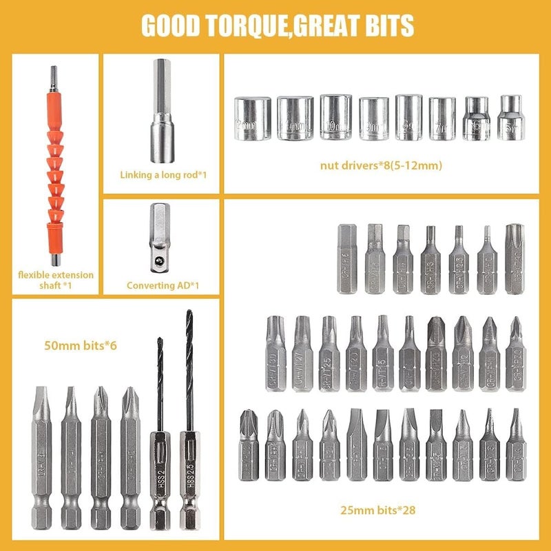 New Electric Screwdriver "Charge & Play", The Solution for Easy Repairs! Comes with 47 Accessories and Features Like Cordless Screws, 1300mAh Battery, and - Generic - Image 1