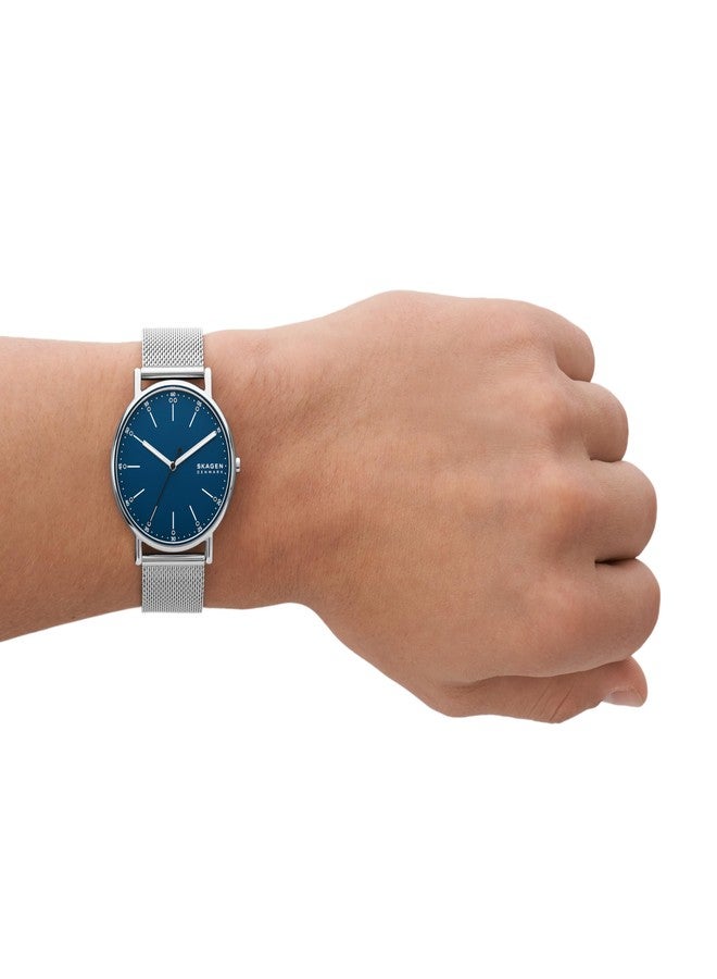 Skagen Men's Signatur Three-Hand Silver Stainless Steel Mesh Band Watch (Model: SKW6904) - Image 4