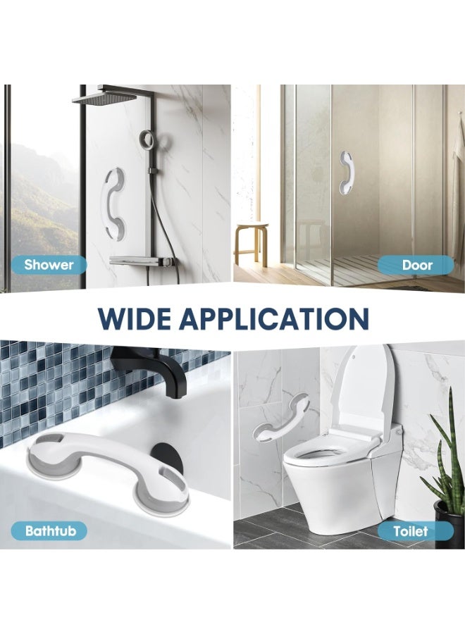 Bukela 2 Pack Grab Bars for Bathtubs and Showers with Suction Cup, Removable Shower Grab Bars for Seniors, No Drilling Heavy Duty Shower Handle for Bathroom Safety, Handicap Grab Bars, Grey - Image 5