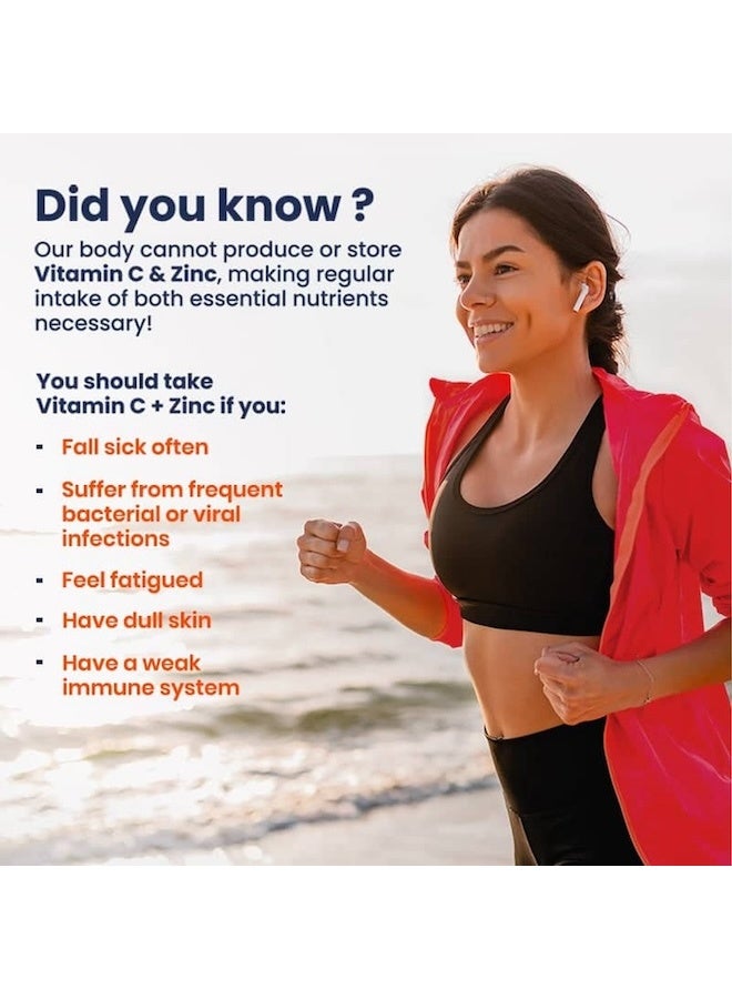 WELLBEING NUTRITION Natural Vitamin C + Zinc 1000mg with Amla, Rose Hip, Acerola Cherry | Organic Immunity Booster, Helps Build Collagen for Healthy Hair, Skin & Nails, 16 Effervescent Tablets - Image 5