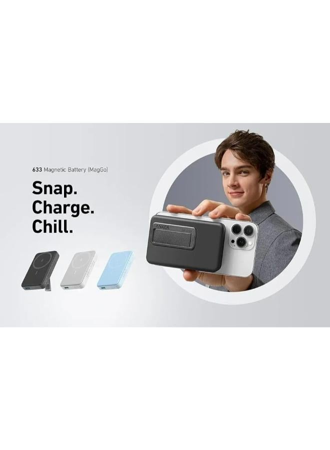 شاحن أنكر 633 لاسلكي/سلكي سريع بقوة 10000 مللي أمبير في الساعة - أسود - Image 3