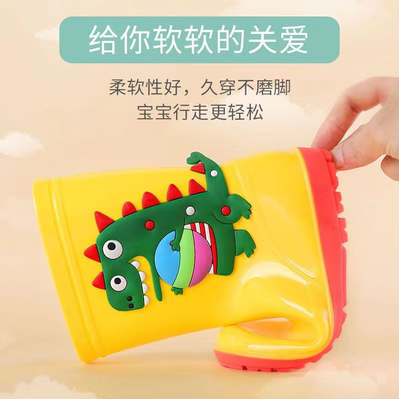 Summer Cartoon Dinosaur Children'S Rain Boots Non-Slip Waterproof Pvc Children'S Rain Boots Boys And Girls Baby Water Shoes - Image 3