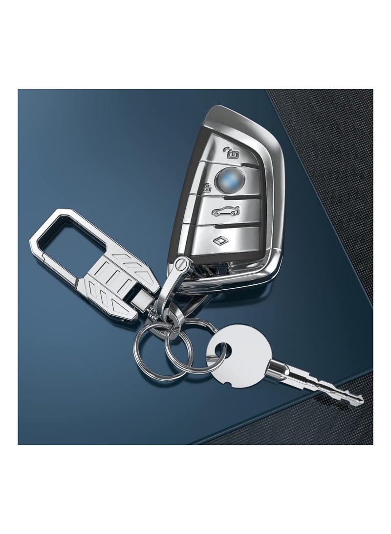 Metal Keychain Car Fob Key Chain Holder Clip - Stylish Design with Detachable Valet Key Ring & Anti-Lost D-Ring for Men and Women - Perfect for Organizing Keys - Image 5