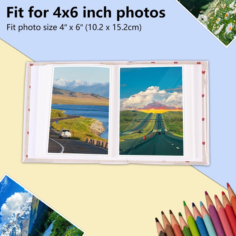 GINCEVHY Photo Album 100 Photos (4 x 6 Inch) - Portable Mini Linen Cover Scrapbook Album for Kids Birthday Family Wedding Anniversary Art & Craft Projects - Image 3
