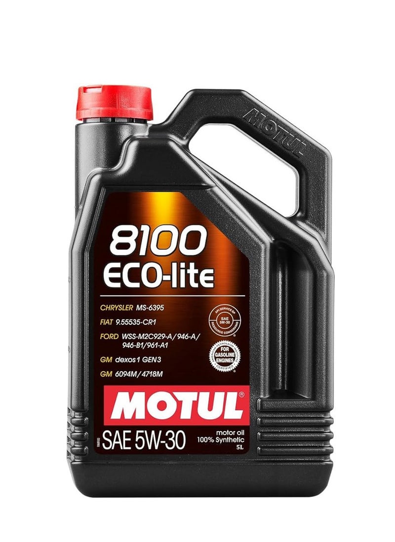 MOTUL Motul 8100 5W30 ECO-lite Fully SYNTHETIC Dexos 1 Gen 3 Engine Oil - 5 