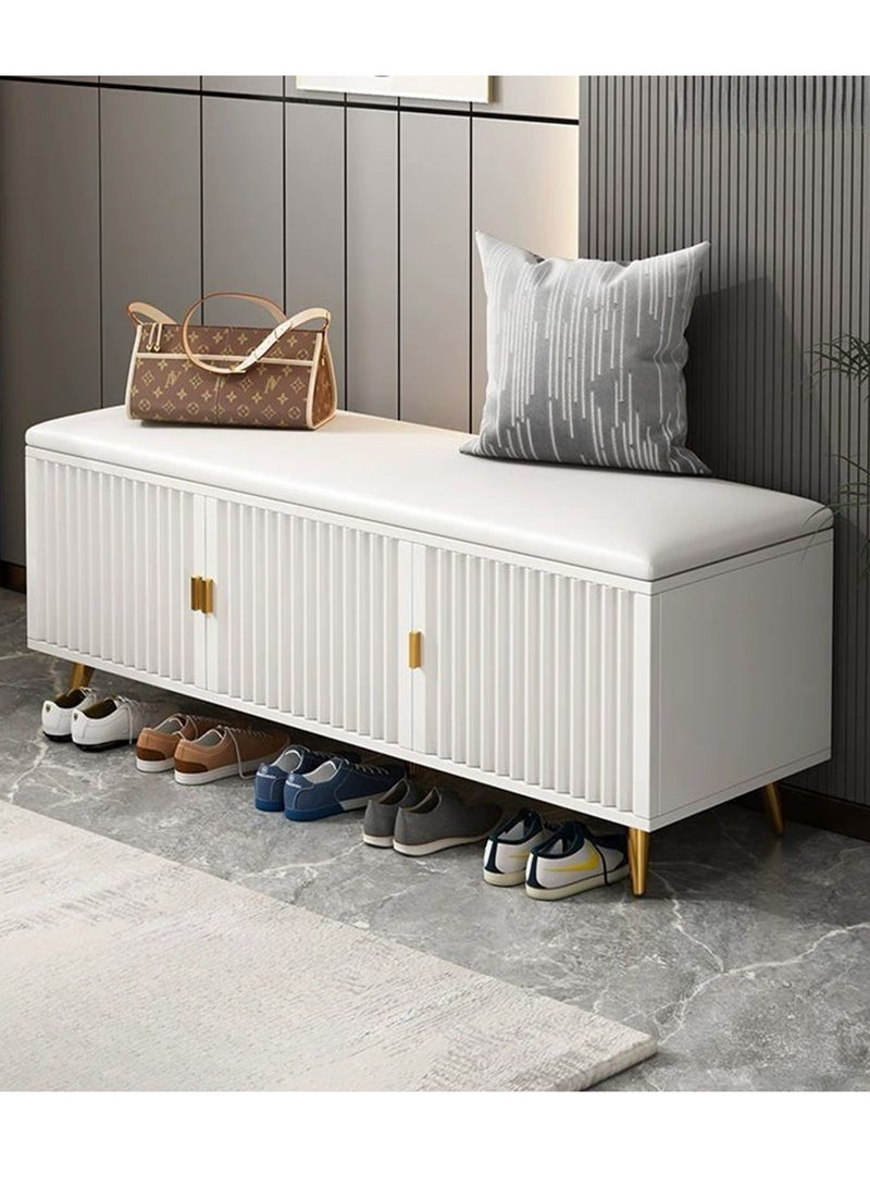 YY-Recheer Entryway Shoe Bench with Storage, 90CM Shoe Cabinet with Padded Seat for Hallway, Living Room, Bedroom - Image 1