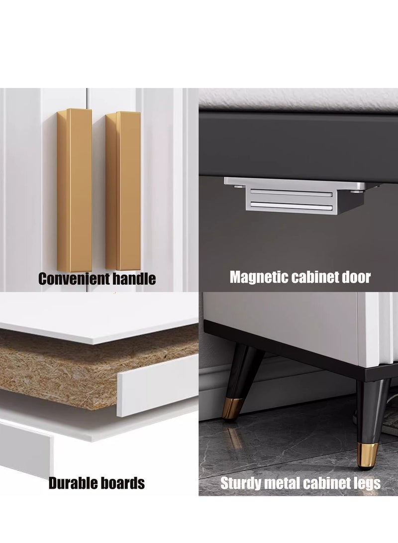 YY-Recheer Entryway Shoe Bench with Storage, 90CM Shoe Cabinet with Padded Seat for Hallway, Living Room, Bedroom - Image 5