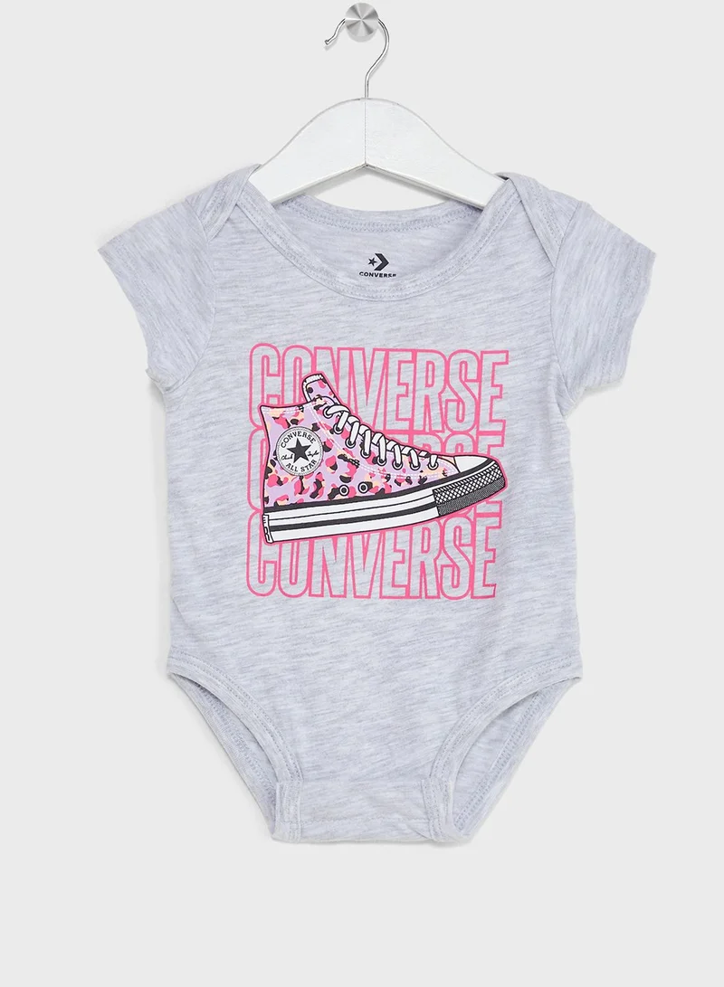 CONVERSE Infant 3 Pack Leopard Printed Bodysuit
