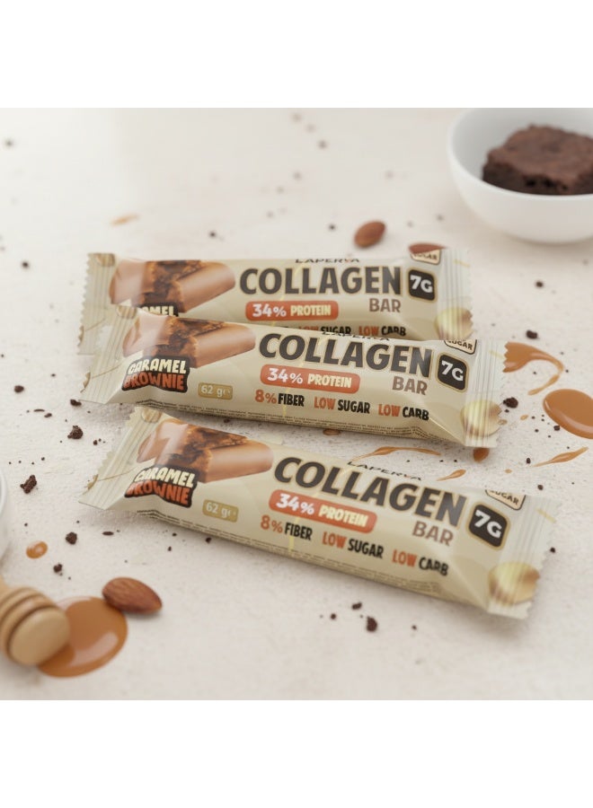 Laperva Collagen Protein Bar Caramel Brownie, 1 Bar, 7g Collagen, High-Protein Snack, No Added Sugar - Image 2