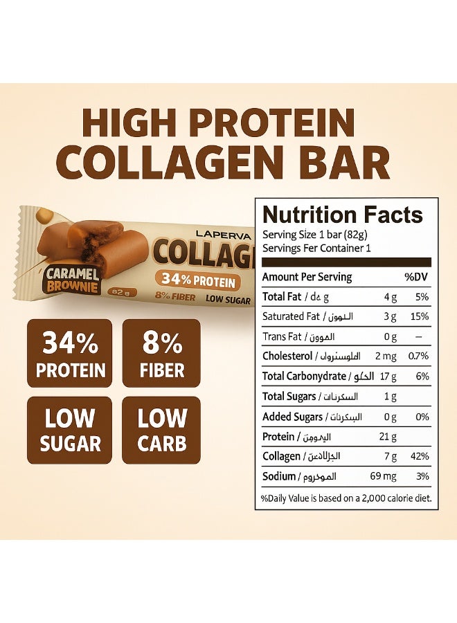 Laperva Collagen Protein Bar Caramel Brownie, 1 Bar, 7g Collagen, High-Protein Snack, No Added Sugar - Image 5