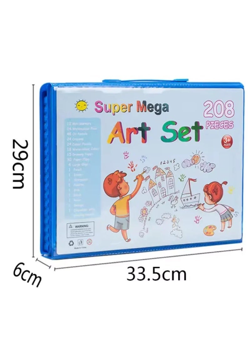 مجموعة ألوان ومستلزمات فنية للأطفال – 208 قطعة - Image 3