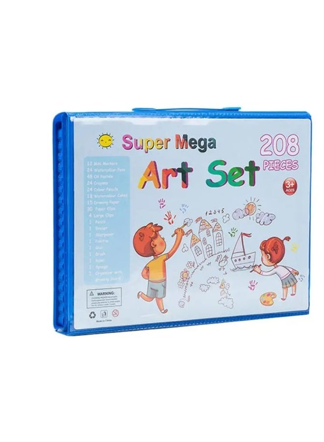 مجموعة ألوان ومستلزمات فنية للأطفال – 208 قطعة - Image 4