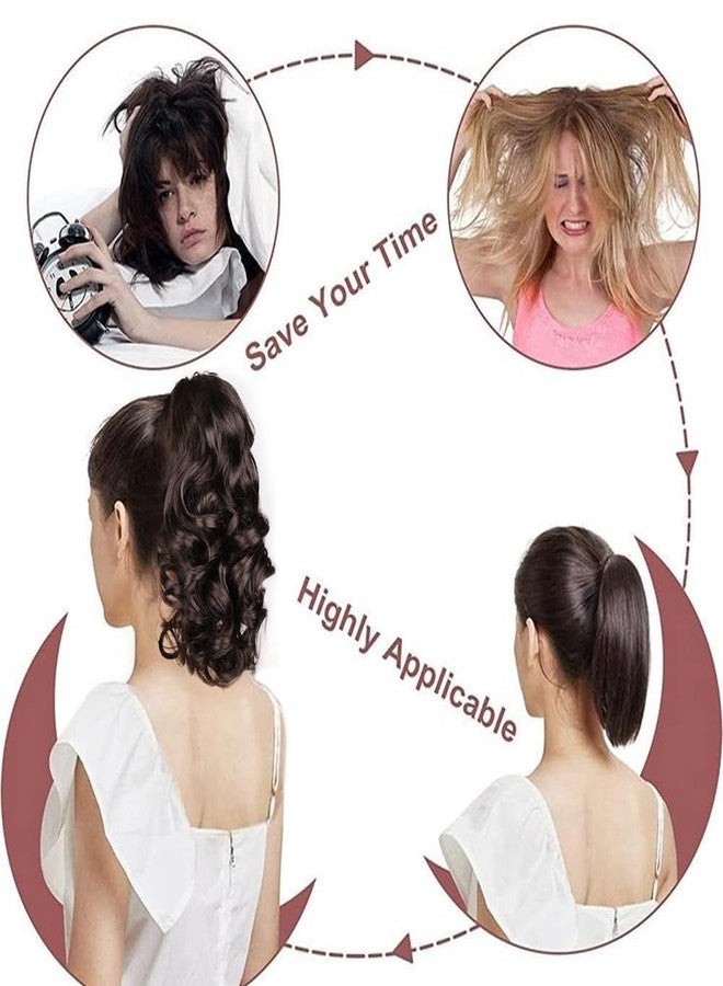 ريتزكارت وصلة شعر بمشبك، طولها 12 بوصة، شعر قصير مموج صناعي، ذيل حصان للنساء، ذيل حصان مجعد بمشبك آمن، قطعة شعر طويلة ذات مظهر طبيعي لسهولة التصفيف (2-30) - Image 4