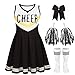 CIFITERY Toddler Cheerleader Costume Black Gold Cheer Uniform No Scary Cheerleading Outfit for Girls Halloween Cheer Gifts - Image 2