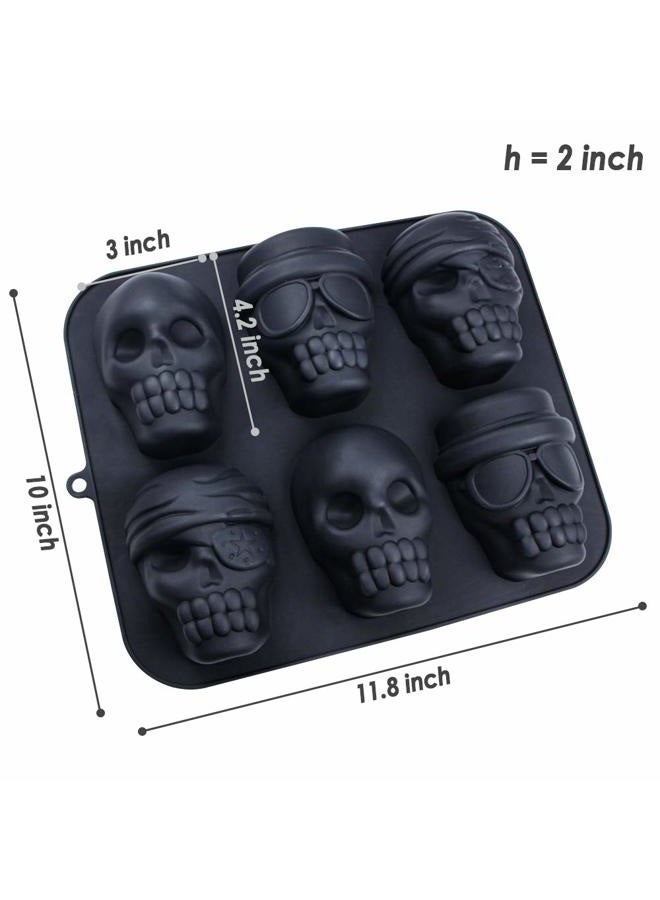 Webake Skull Cake Pan Silicone Gelatin Cakelet Mold Skull Pizza Tin Baking Pan - Image 2