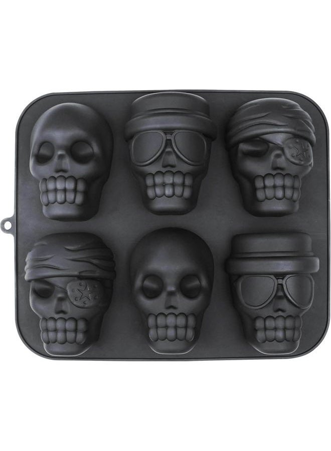 Webake Skull Cake Pan Silicone Gelatin Cakelet Mold Skull Pizza Tin Baking Pan - Image 1