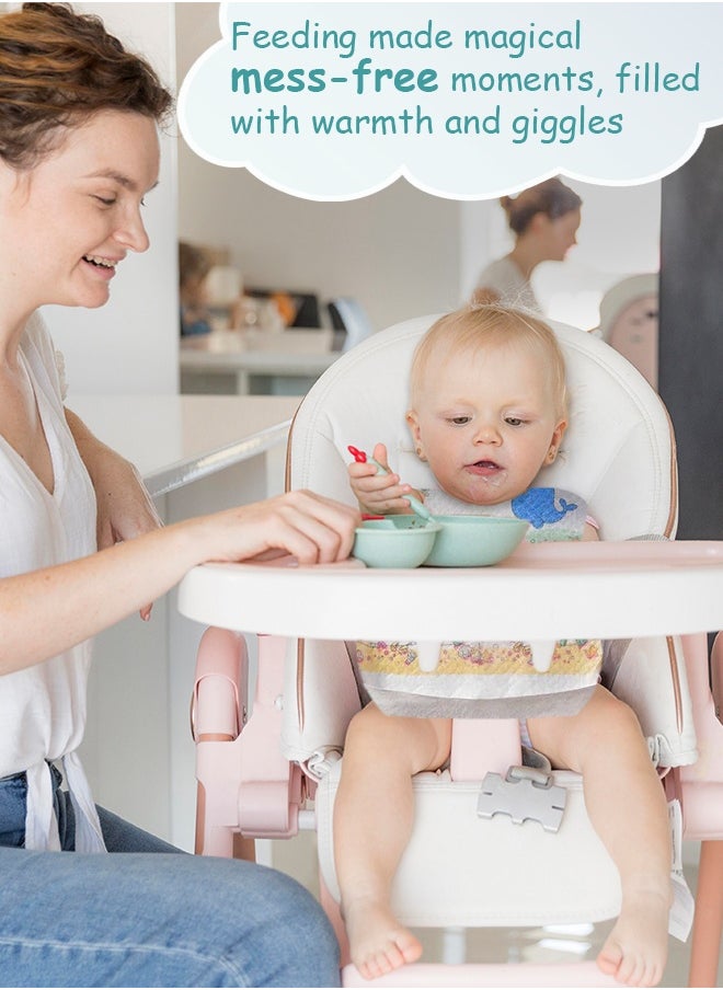 Cute 'n' Cuddle Cute 'n' Cuddle – Disposable Baby Bibs (50 Pcs) – White with Fish Pattern – Leak-Proof, Food Catcher, Sticky Closure – Individually Packed for Travel  - Image 4