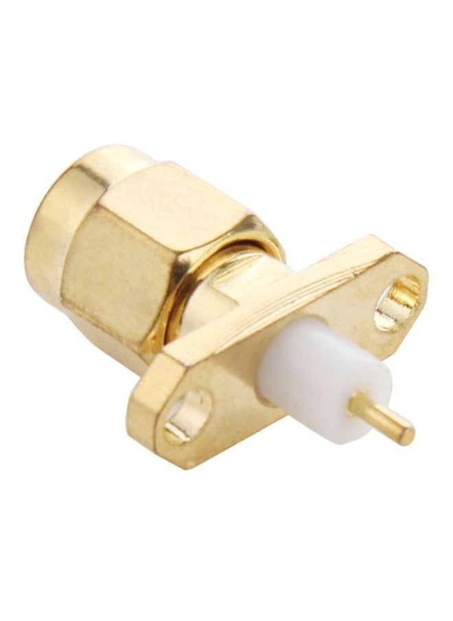 BURAQ 10 PCS Gold Plated SMA Male 2 Holes Panel Mount Short Dielectric Solder Connector Adapter  - Image 3