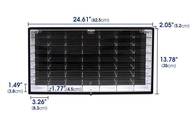 J JACKCUBE DESIGN JACKCUBE Design Hot Wheels 1/64 Scale Diecast Display Case Storage Cabinet Shelf Wall Mount Rack for 56 Hot Wheels(Black, 24.61 x 13.78 x 2.05 inches)-MK184 - Image 3