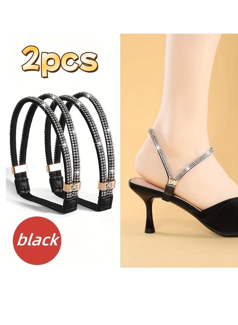 2 Pieces of Elegant Rhinestone No-Tie High Heel Straps - Image 1