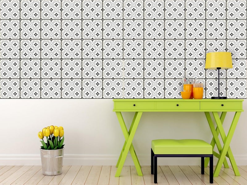 BPA Black & White Peel and Stick Tile Stickers Set - Image 3
