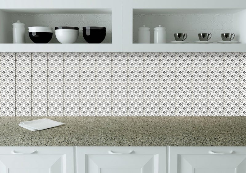 BPA Black & White Peel and Stick Tile Stickers Set - Image 4