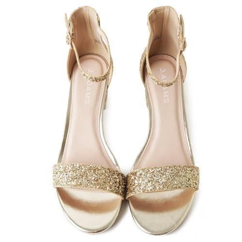 J. Adams J.Adams Daisy Heeled Sandals for Women – Wide Ankle Strap Low 2 Inch Kitten Short Block Heel, Open Toe Dress Shoes – Chunky Heels for Bridal, Wedding, Parties – Dressy Platform Sandals, Women's Shoes - Image 3