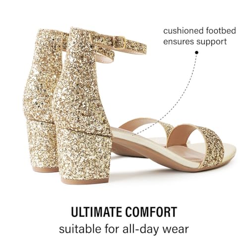 J. Adams J.Adams Daisy Heeled Sandals for Women – Wide Ankle Strap Low 2 Inch Kitten Short Block Heel, Open Toe Dress Shoes – Chunky Heels for Bridal, Wedding, Parties – Dressy Platform Sandals, Women's Shoes - Image 4